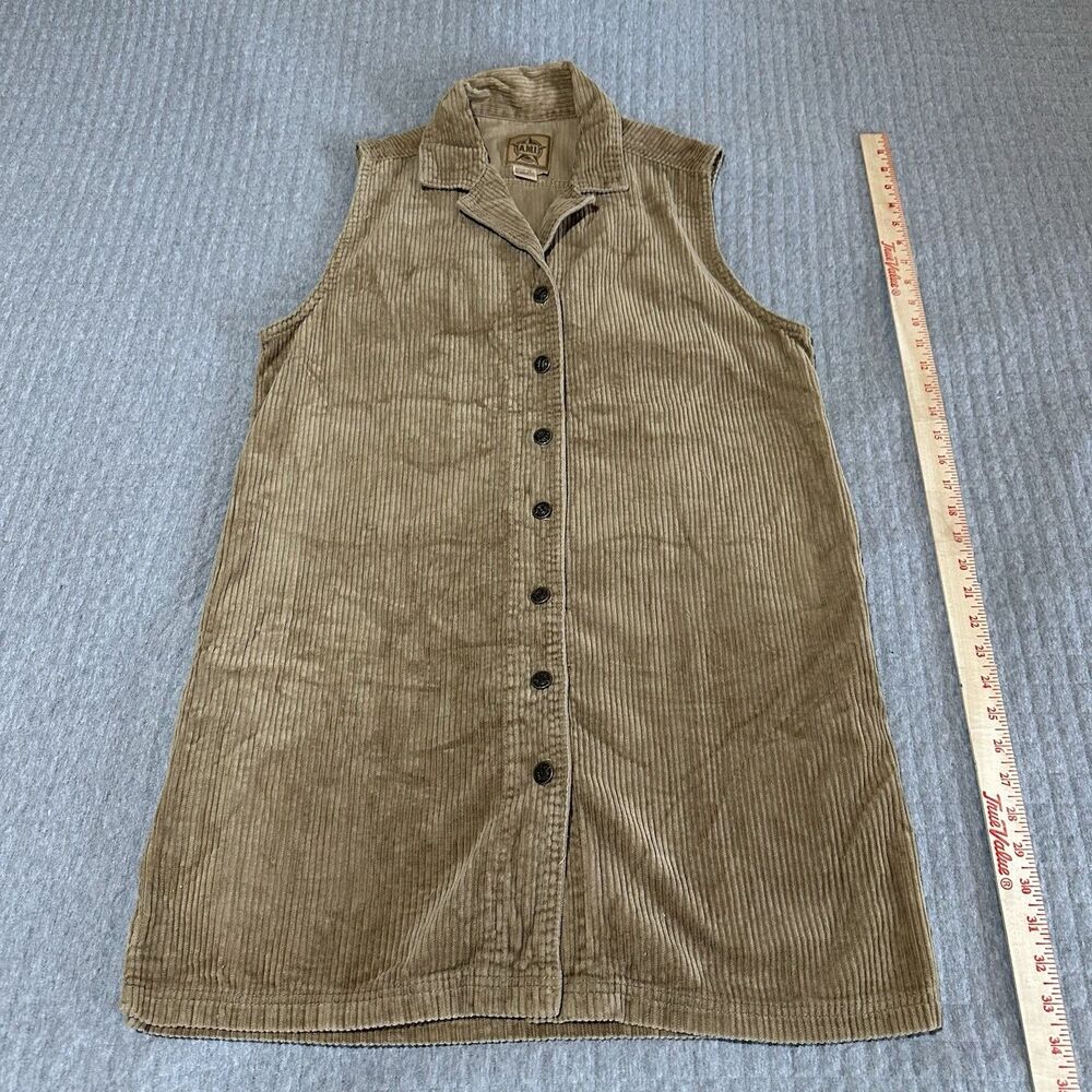 A.M.I. 100% Cotton Vintage 90’s Corduroy Shirt Dress Brown Sleeveless Collared M